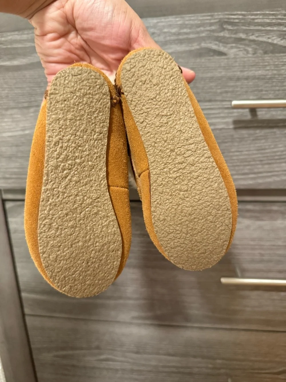 Toddler Minnetonka Moccasin Shoes - Faux Fur - Cinnamon